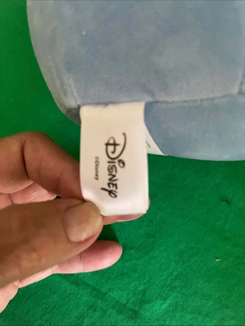 Disney Plush Blue Gray Stitch Dog Toy with Teal Patch